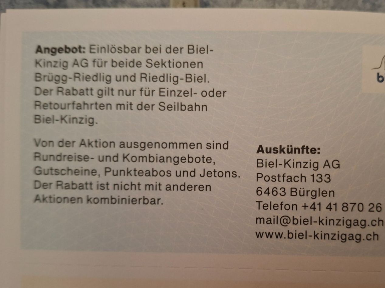Bons: Gutschein - Biel-Kinzig 20% Rabatt – Neuf avec emballage d'origine à Steinen par woeschzuber 1