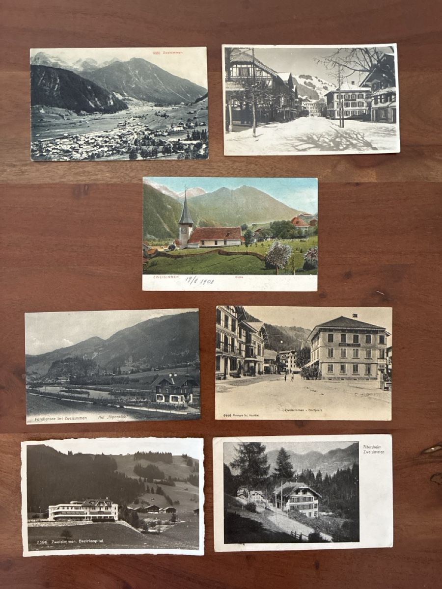 Ansichtskarten: 7 Ansichtskarten Schweiz von Zweisimmen BE – Gebraucht aus Oftringen von Cla.vD.74