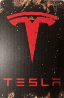 Tesla Blechschild Modell S 3 X Y Elektro Auto Musk Batterie