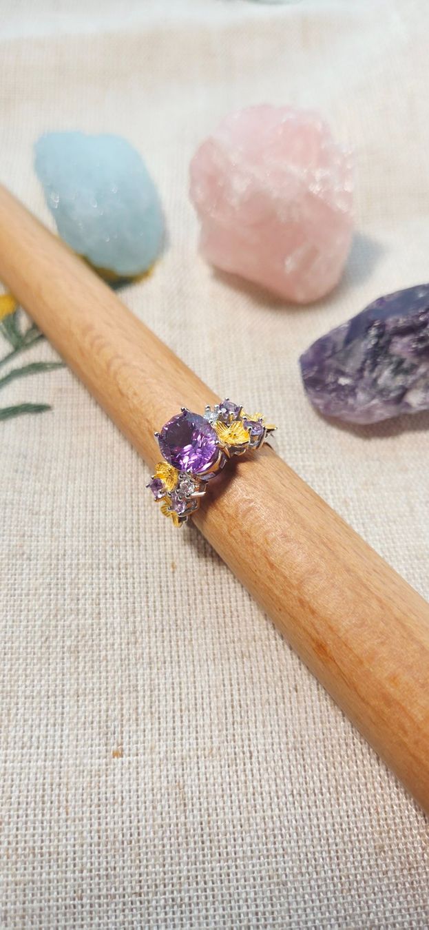 Anelli: NEW - S925 Amethyst Ring (Adjustable) – Nuovo (secondo la descrizione) da Zürich venduto da cin_wcf6 5