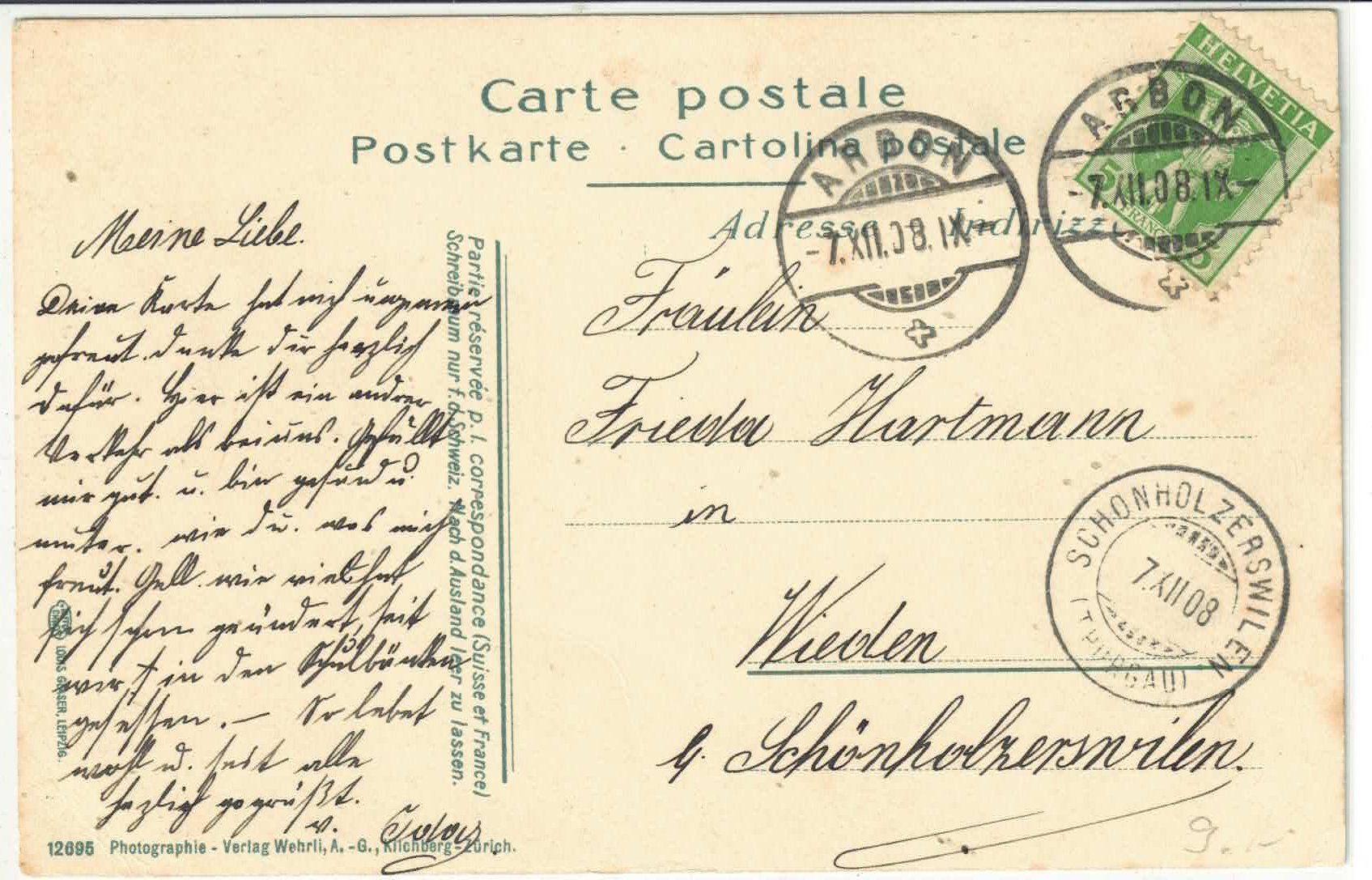 Cartoline postali: Arbon - Teilansicht am See - coloriert – Usato da Ettingen venduto da Kartenplanet 1