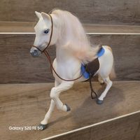 Barbie Pferd weiss mit Rosa Behang