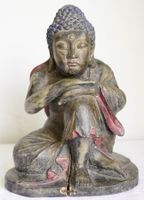 Vintage Buddha Skulptur ruhend 31cm, Holz