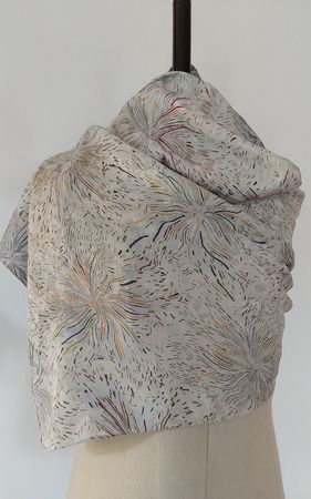 Seidenfoulard hellgrau
