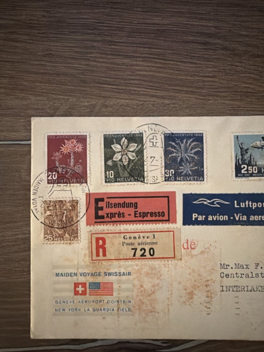 Tutti i francobolli: Briefumschlag mit Schweizer Stempeln und Briefmarken 1947 – Usato da Allschwil venduto da mel_8fhf 2