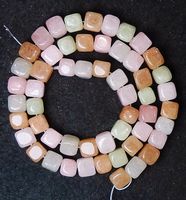 1 Strang echte multicolor Morganit Free Form Würfel 7 - 8 mm