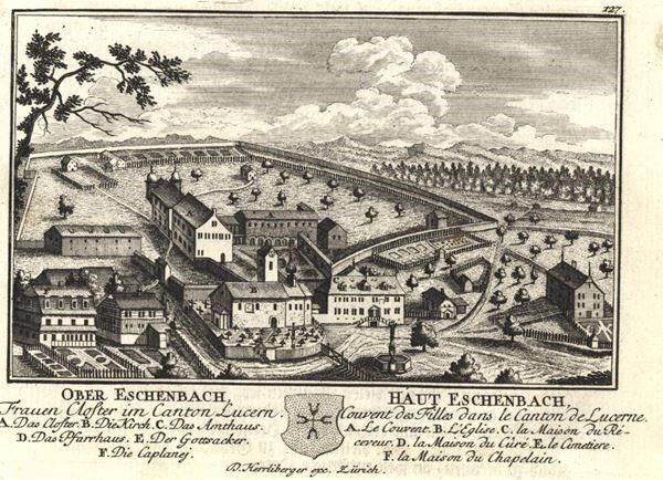 Incisioni: Ober Eschenbach von Herrliberger 1756 – Usato da Rafz venduto da Helvet32 1