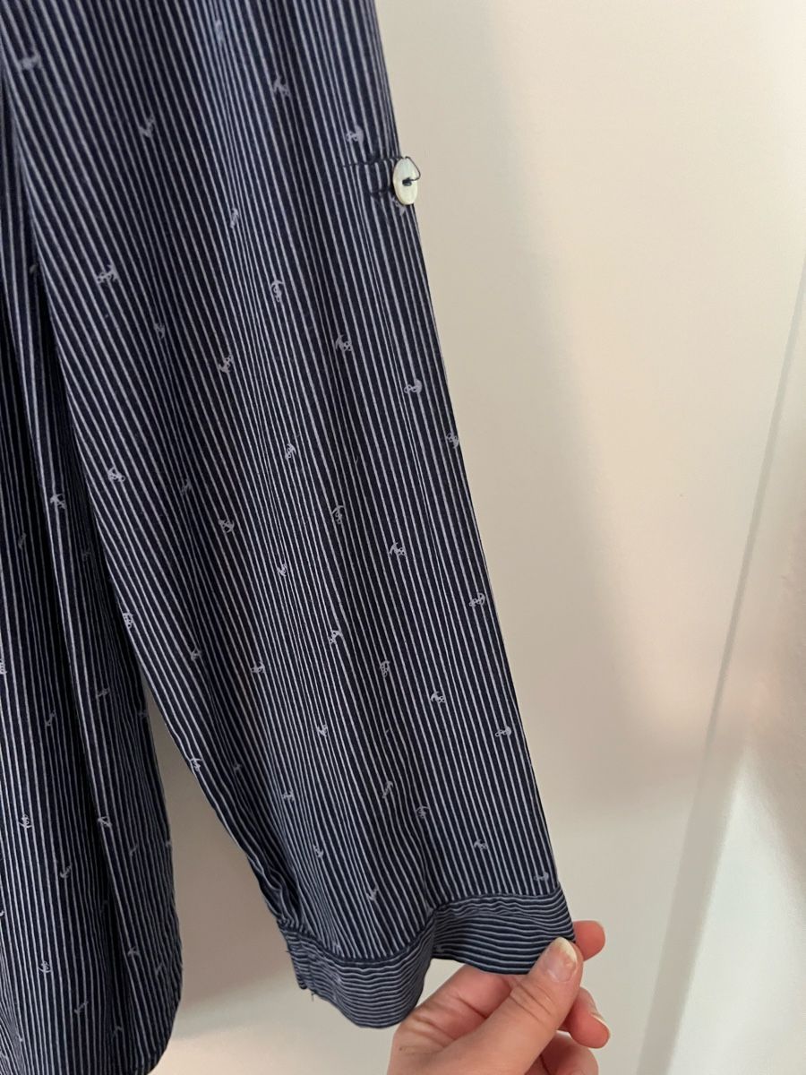 Camicette: Chic Bluse Gr. L dunkelblau mit Ankern, Sommerbluse, maritim – Usato da Winterthur venduto da mel_wy 4