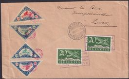 1925, 4 Vignetten: Nr.13-16, Brief von GENF; Kat: 300.-++