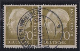 BRD 1954: 70 Pf. Heuss im waagrechten Paar - Kat. 200.--