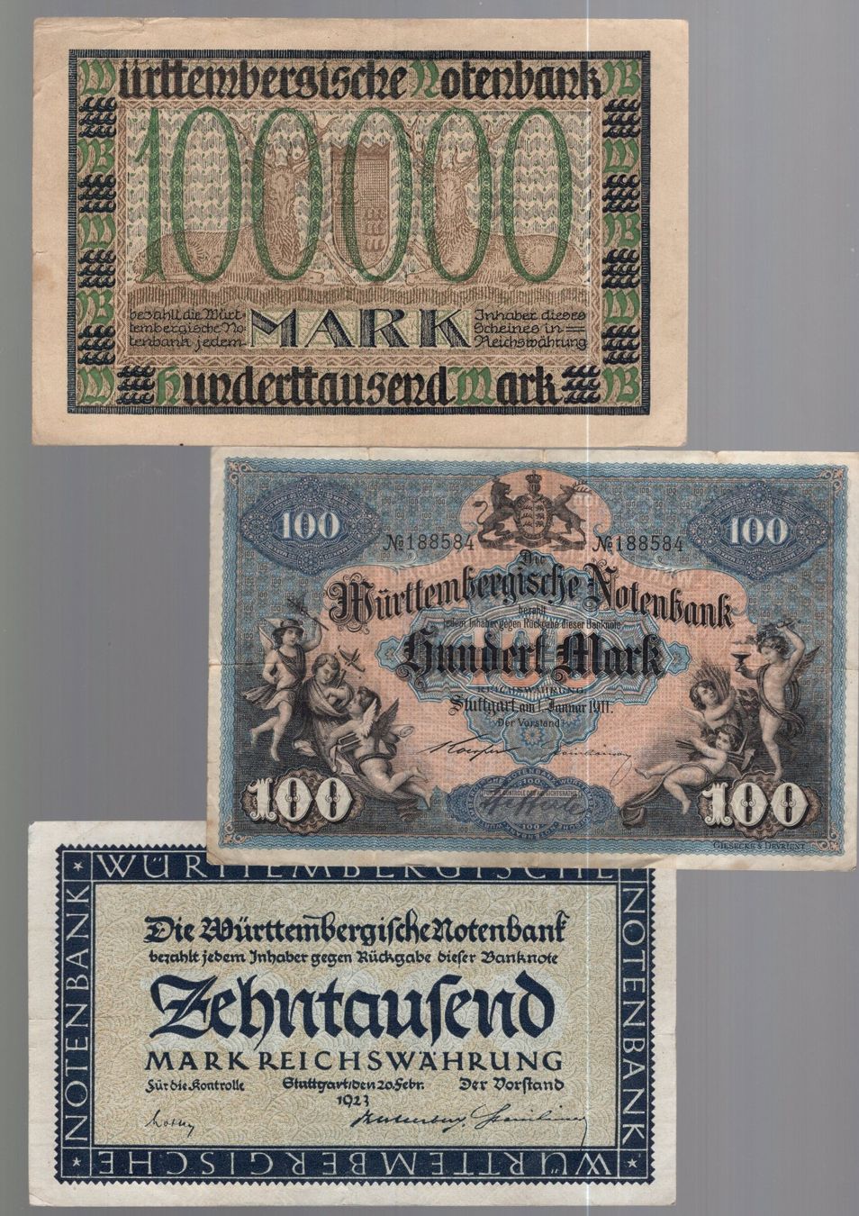 Banknoten: Germany noten 3 stück – Gebraucht aus Leibstadt von baroc333