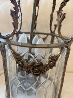Lustre ancien en bronze et verre taillé vintage