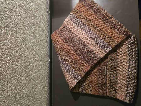 Knitted Scarf Multicolor Pattern Used Condition