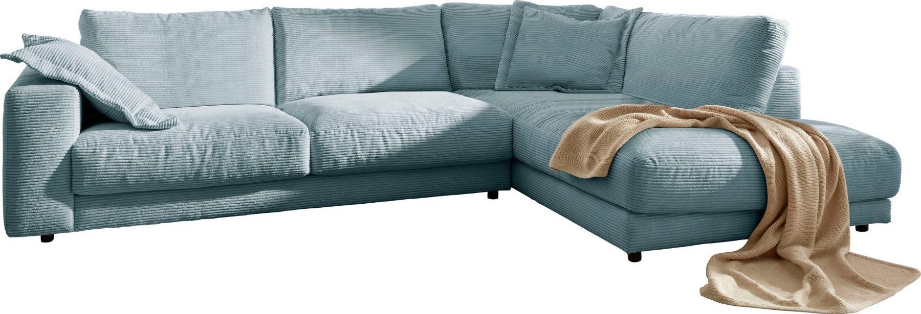 Divani: Ecksofa High End in Cord light Blue rechts – Nuovo e nell'imballaggio originale da Bischofszell venduto da deluxe-moebel 1