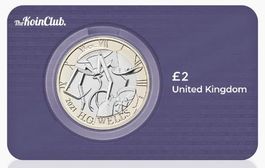 UK - 2 Pounds - HG Wells 2021 UNC Coin Card