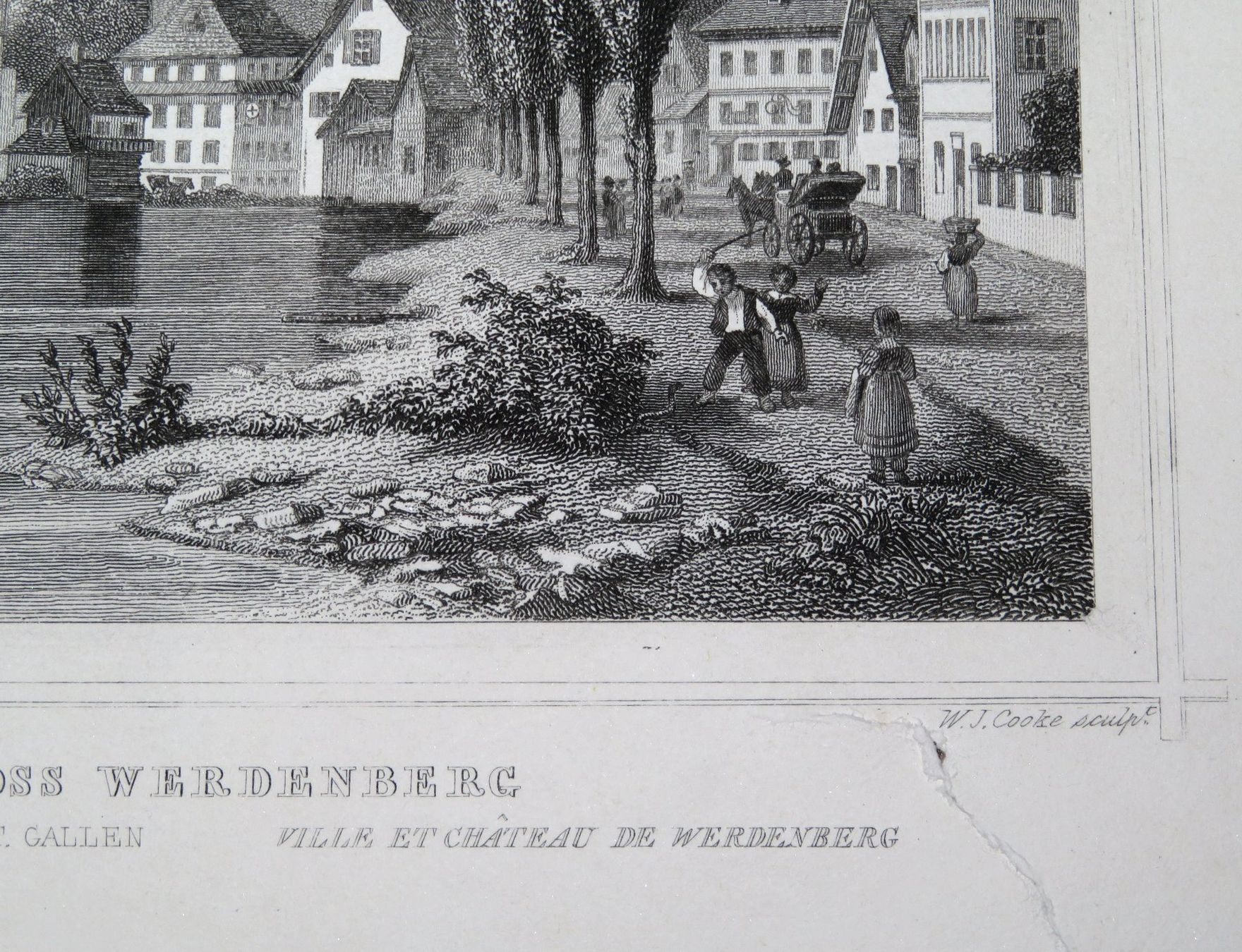 Stiche: Stahlstich Schloss Werdenberg SG, 1865 – Gebraucht aus Oberriet SG von Manick 6