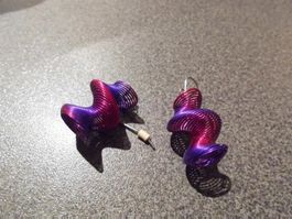 Ohrhänger Spirallen, violett