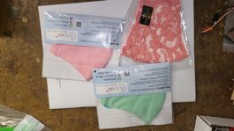 Masques en coton muslin A CARE, lot de 3, couleurs pastel