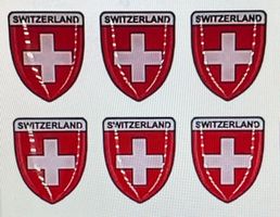 3D Acryl Sticker Switzerland Aufkleber 6 Stück