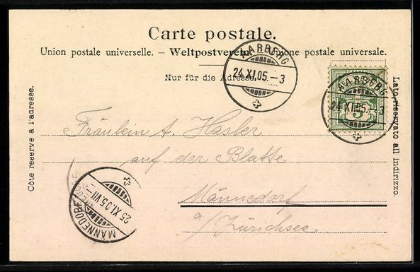 Cartoline postali: AK Aarberg, Kirche und Amtshaus – Usato da Berlin venduto da bartko-reher 1