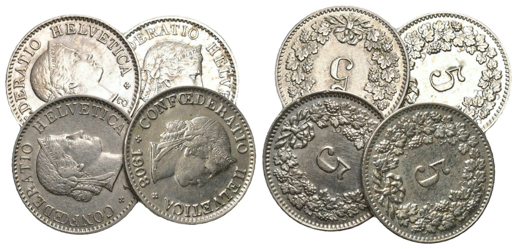 Tutti le monete: Schweiz 5 Rappen Lot ab 1893 – Usato da Bern venduto da numismatictops