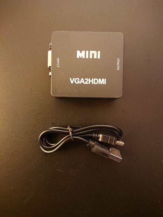 NEU - Mini VGA2HDMI VGA zu HDMI Adapter Konverter - Schwarz | Kaufen ...