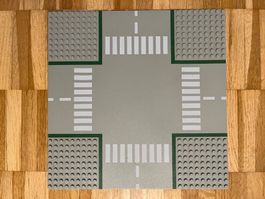 Lego System Platte 32x32 Kreuzung mit Strassenmuster(607p01)
