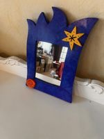 Origineller Kinder Spiegel, Handgemacht, Blau, Top Zustand