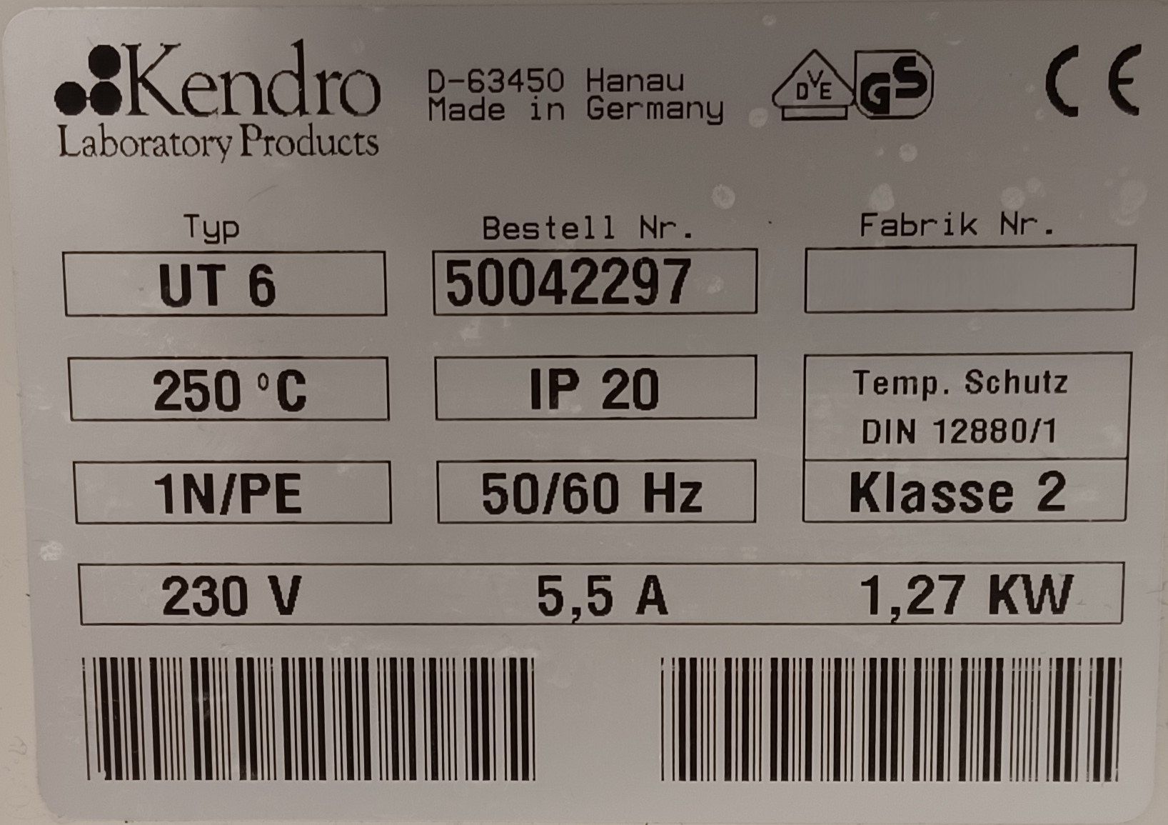 Accessori da laboratorio: Heraeus UT 6 Drying cabinet – Usato da Niederdorf venduto da LeptonAG_Labor 6