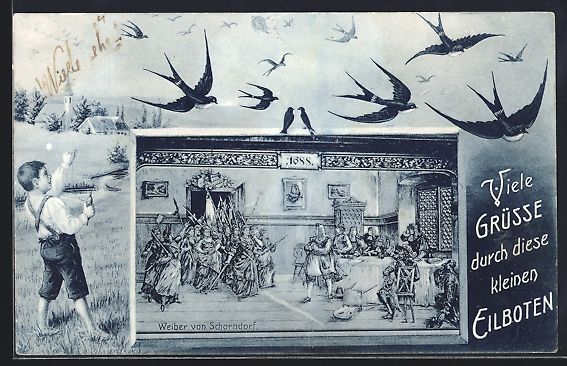 Cartoline postali: Grusskarten-AK Schorndorf, Weiber, Schwa – Usato da Berlin venduto da bartko-reher
