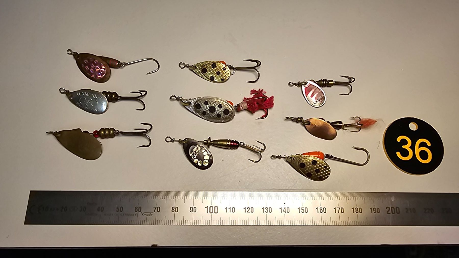 Esche: Köder Löffeli Spinner Set a 9 Spinner diverse Marken Gr.1+2 – Usato da Abtwil SG venduto da Fischerei_Artikel
