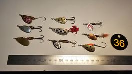 Köder Löffeli Spinner Set a 9 Spinner diverse Marken Gr.1+2