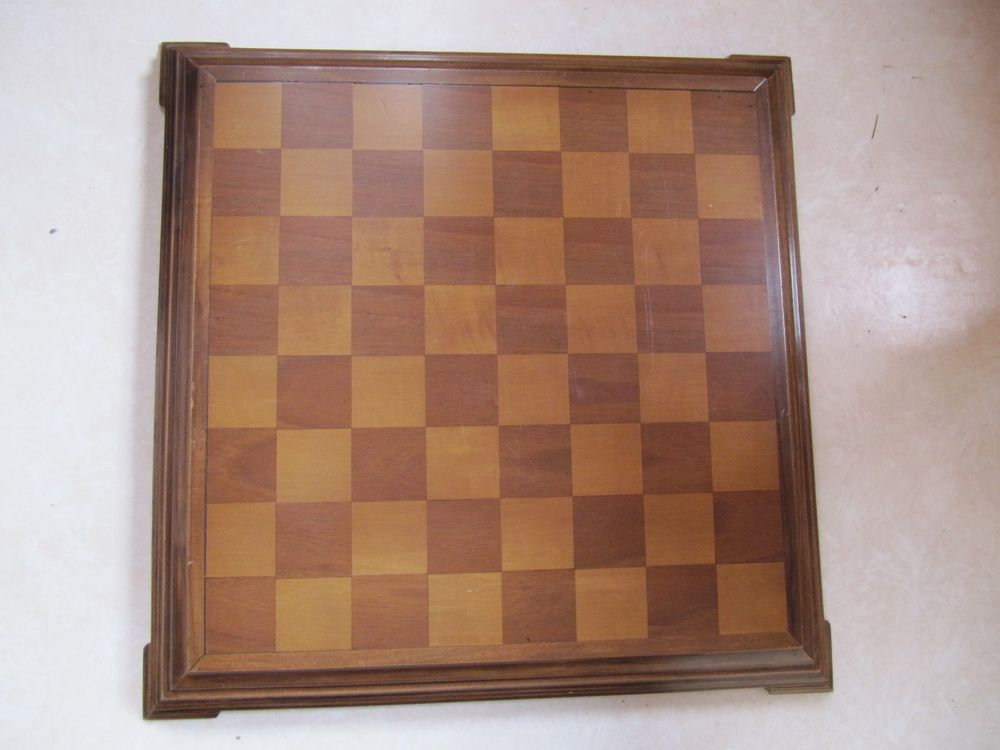 Jeu d'échecs en bois, 29 cm, échiquier droit, pièces incluses