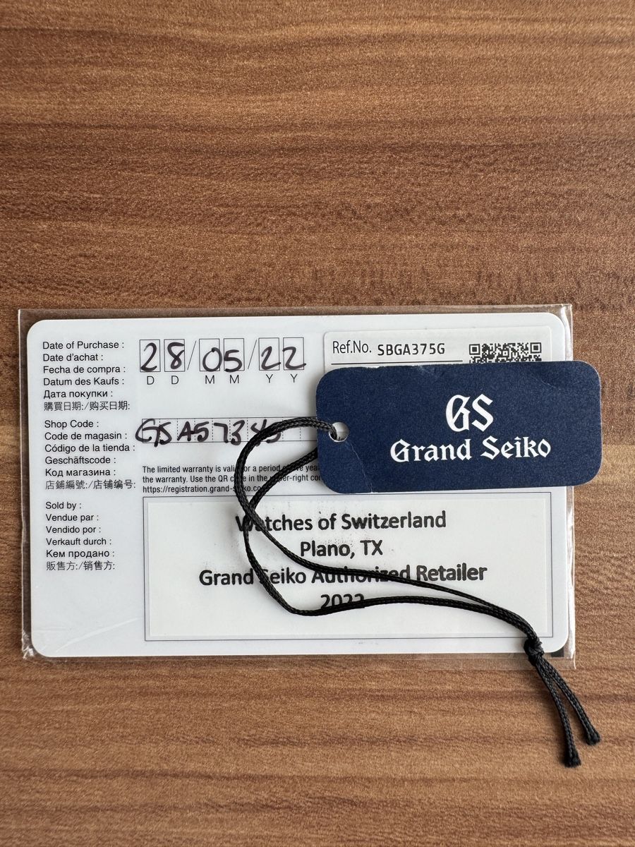 Grand Seiko Orologi: Grand Seiko SBGA375G Spring Drive, Full Set – Usato da Adliswil venduto da Ralf18 7