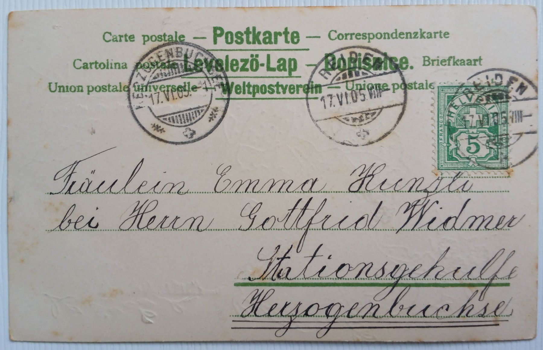 Cartoline postali: AK von 1905: Kindergruss – Usato da Oberriet SG venduto da Krishna108 2