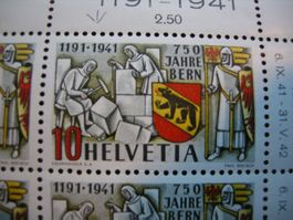 1941, 750 JAHRE BERN, ABART - SPINNE, SIEHE SCAN, AUF VIERER