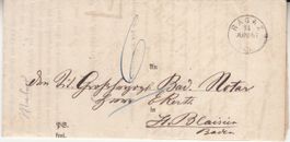 BoM Amtsbrief Ragaz - St. Blasien 1867, Vorladung retour