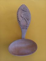 Cuillère à crème en bois sculpté - Gruyère, grue