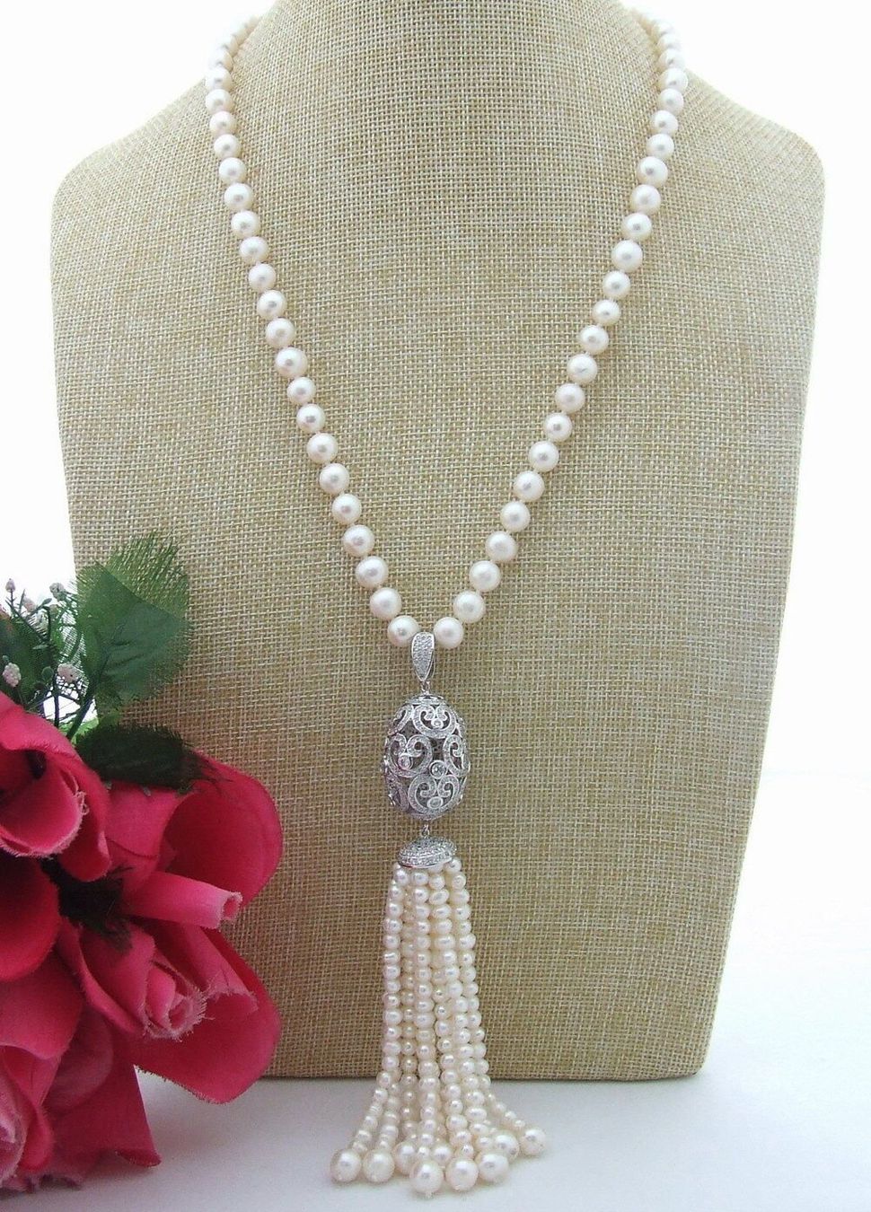 Catenine: Statement Perlen Kette Echt Collier Perle Art Deco Vrai – Nuovo (secondo la descrizione) da Prilly venduto da ilyria73