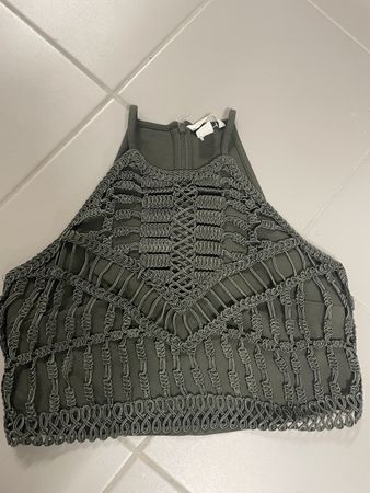 H&M Crop Top Grösse M dunkelgrün neuwertig