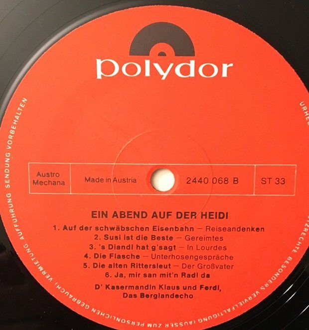 Dischi in vinile: Ein Abend auf der Heidi (LP) – Usato da Grüningen venduto da azulmarron 3