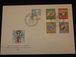 Pro Patria FDC 1967 Nr. 133 - 137 "Deckengemälde , Kirche vo