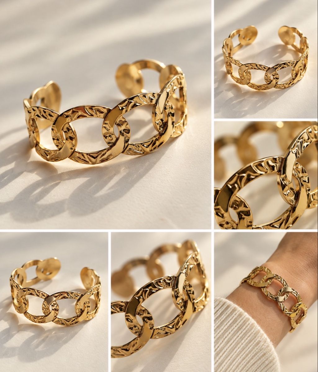 Bracciali & Braccialetti: Jonc rigide en acier inoxydable doré – Nuovo e nell'imballaggio originale da Bulle venduto da noe_922q