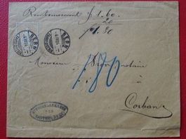 1874: Nr.32 auf Brief von BERN nach CORBAN