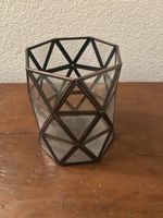 Windlicht / Kerzenständer - Metall Glas