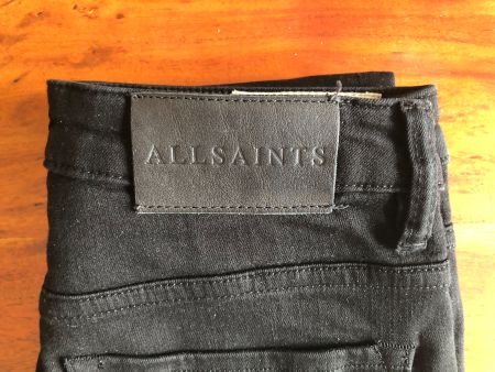 ALLSAINTS JEANS, GR. W28, HIGH RISE, SKINNY FIT, SCHWARZ