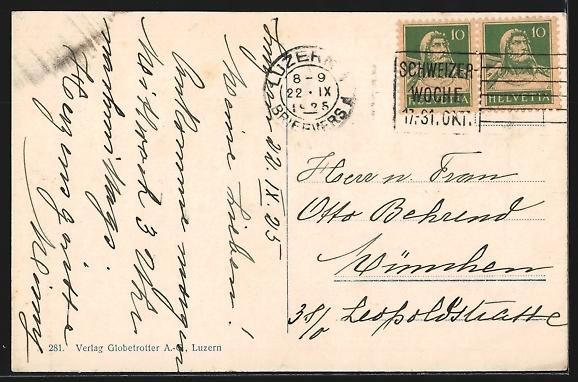 Cartoline postali: AK Luzern, Strassenpartie mit Kirche – Usato da Berlin venduto da bartko-reher 1