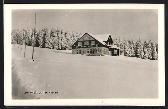 Ansichtskarten: AK Lahrovy Boudy, Berghütte im Schnee – Gebraucht aus Berlin von bartko-reher