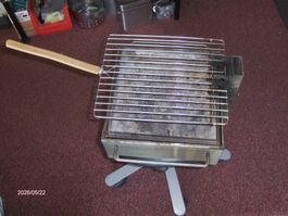 Grill Kohlegrill Mobiler Grill rostfrei mit Deckel & Griff