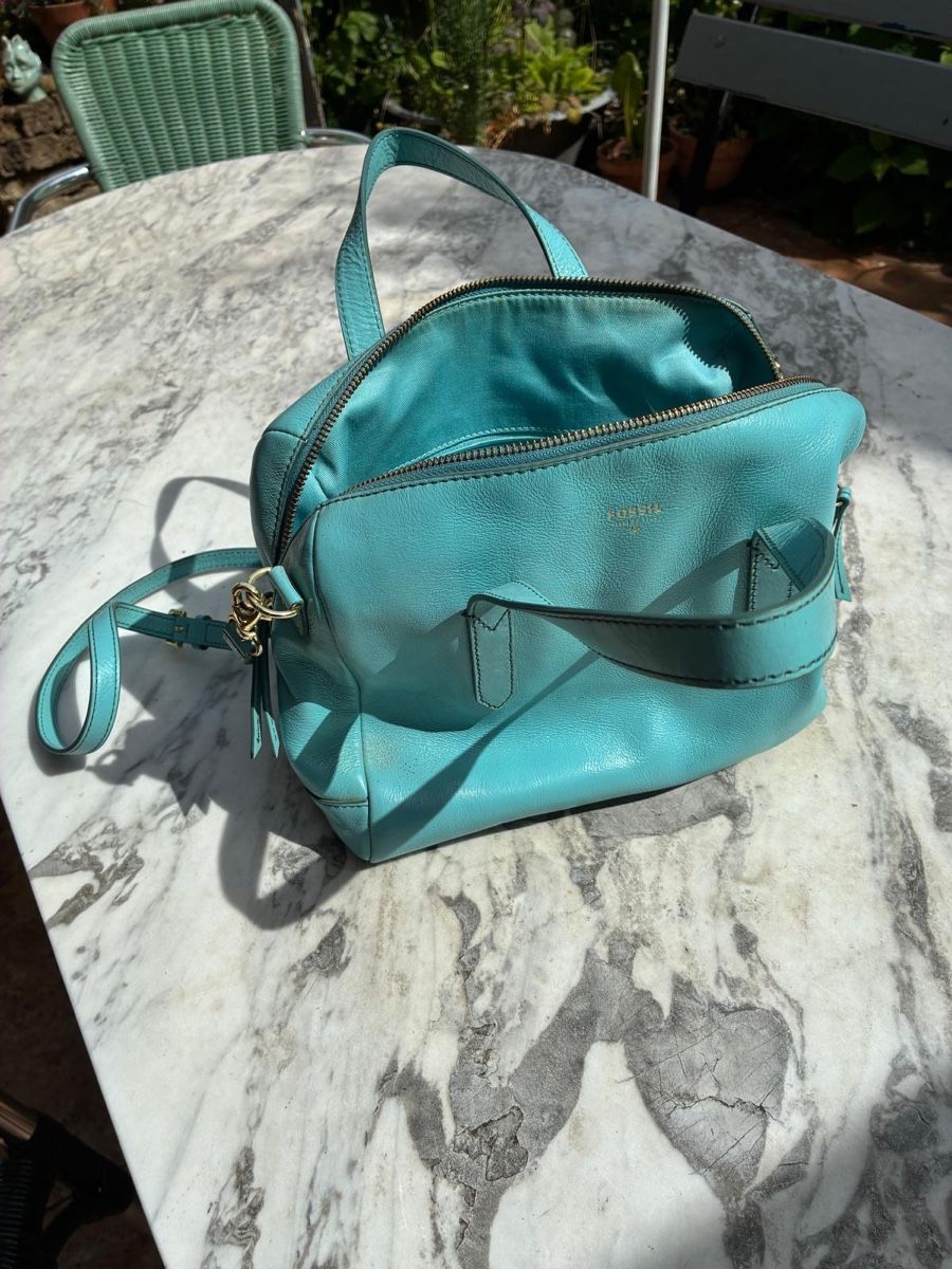 Fossil Borse da donna: Fossil Leather Handbag in turquoise – Usato da Zürich venduto da ver_mlx8